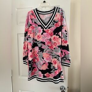 Floral V-Neck Long Sleeve Dress/Top